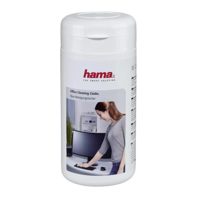 Hama Office Cleaning Cloths, 100 pcs, in Dispenser Tub 