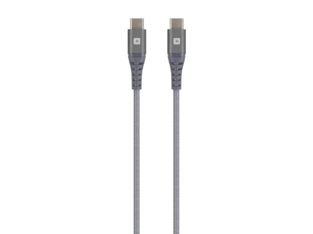 Кабел Skross, USB-C - USB-C, Метална оплетка, 1.20 м, Сив 