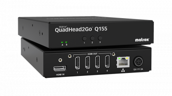 Външен мулти-дисплей адаптер Matrox QuadHead2GO Q155 Multi-Monitor Q2G-H4K за едновременна работа на 4 мониторa с HDMI вход