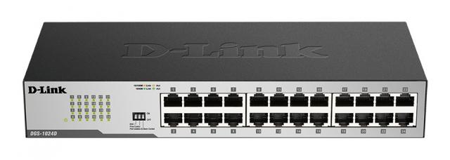 Суич D-Link DGS-1024D/E, 24 портов 10/100/1000, Desktop, rack mount 