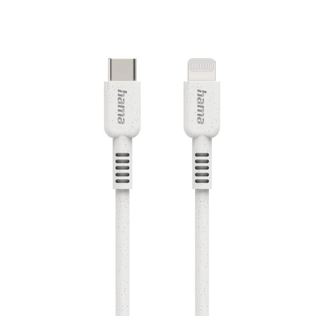 Кабел за зареждане HAMA "Eco", USB-C - Lightning, 1 м, 187284 