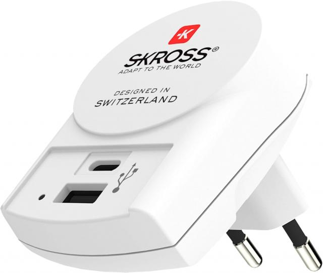 Адаптер-зарядно SKROSS Euro USB Charger 1.302423, USB-А, USB-C 