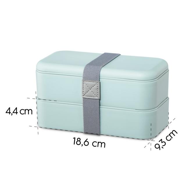  Xavax To Go  Bento Box, 2 Stackable Lunchboxes, 500 ml per Chamber, pastel blue  