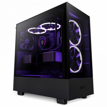 Case NZXT H5 Flow Matte Black, Tempered Glass, Mid-Tower