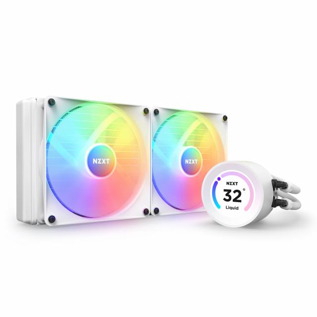 AIO Liquid Cooler NZXT Kraken Elite RGB 280 White, Customizable LCD Display 