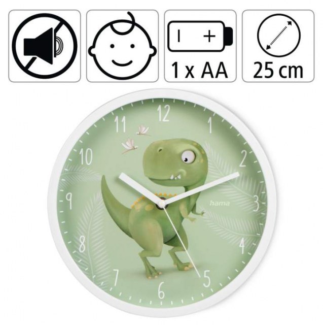 Детски стенен часовник Hama "Happy Dino" HAMA-186427  
