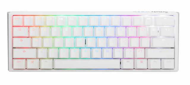 Геймърска механична клавиатура Ducky One 3 Pure White Mini 60% Hotswap Cherry MX Brown, RGB, PBT Keycaps 