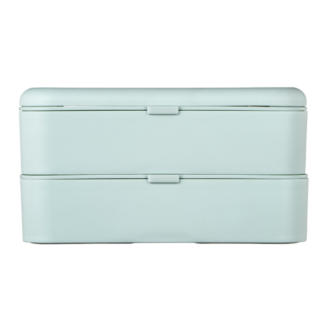  Xavax To Go  Bento Box, 2 Stackable Lunchboxes, 500 ml per Chamber, pastel blue  