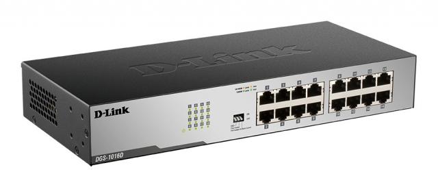 Суич D-Link DGS-1016D/E, 16 портов 10/100/1000, Desktop, rack mount 