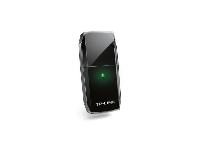 Безжичен адаптер TP-LINK Archer T2U, AC600, Dual band, USB, вградена антена 