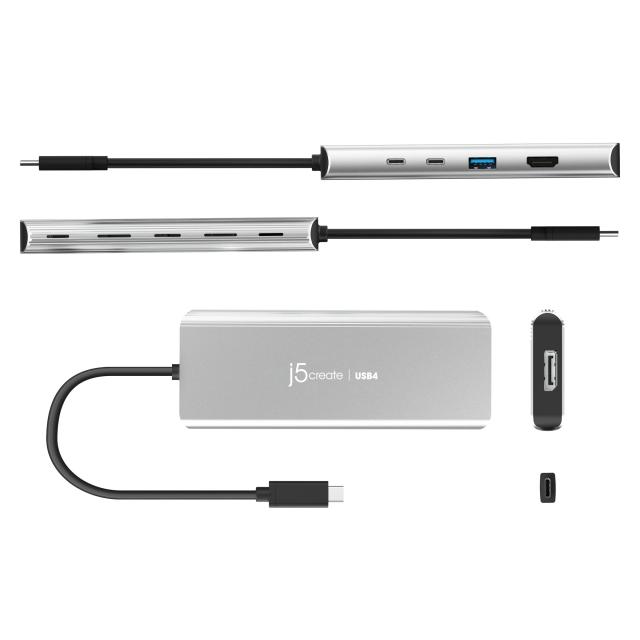 5-портов хъб j5create JCD401 USB4 Dual 4K Multi-port USB-C, 4K HDMI 