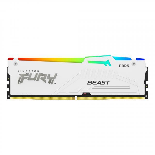 Memory Kingston FURY Beast White RGB 32GB(2x16GB) DDR5 5200MHz CL36 