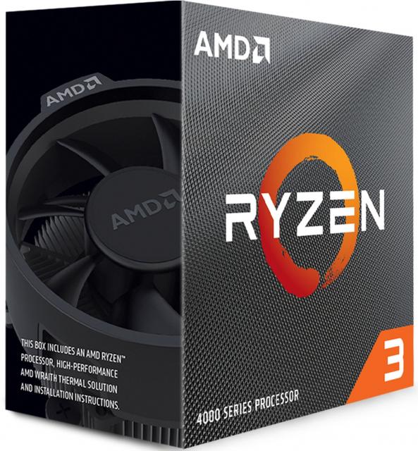 Процесор AMD Ryzen 3 4100, AM4 Socket, 4 Cores, 8 Threads, 3.8GHz(Up to 4.0GHz), 6MB Cache, 65W, BOX 