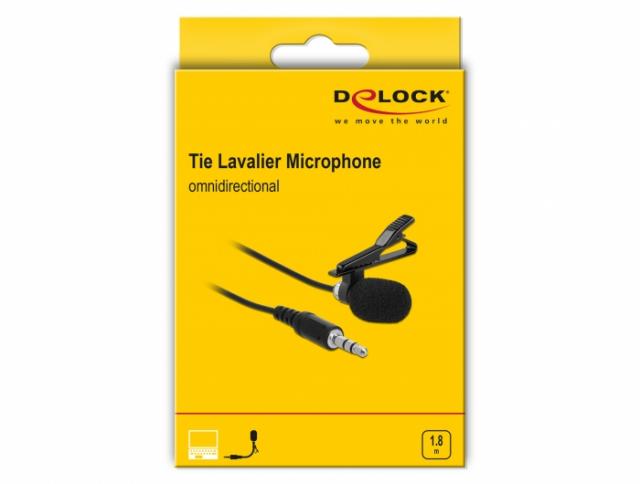 Delock Tie Lavalier Microphone Omnidirectional with Clip, 66279 