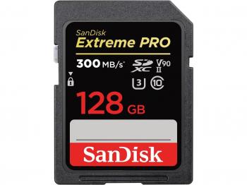 Memory card  SANDISK Extreme PRO SDXC, 128GB, UHS-II, До 300 MB/s