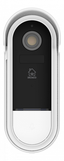 DELTACO SMART HOME WiFi Doorbell camera, 2.4GHz, 1080p, IR 5m, microSD, white 