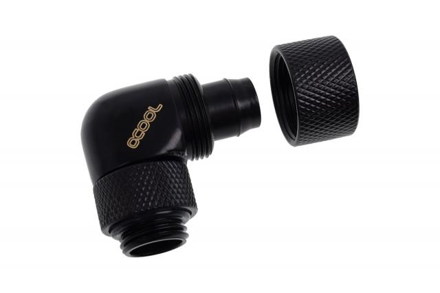 Alphacool Eiszapfen 13/10mm compression fitting 90° rotatable G1/4 - deep black 