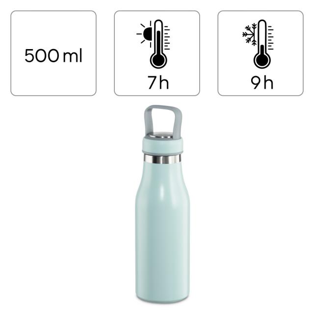 Xavax Drinking Bottle, 500 ml, Twist Closure, Leak-proof, Carbonated Drinks-safe, blue 