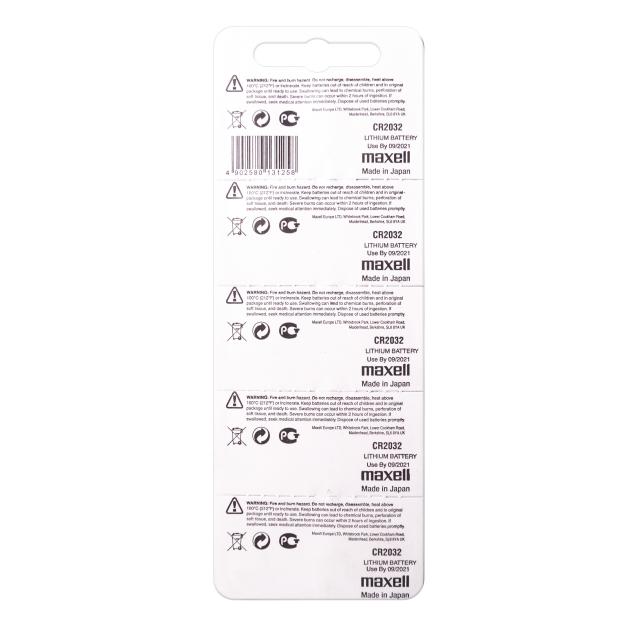 Lithium Button Battery MAXELL CR2032 3V /5PK/ price for 1 battery 