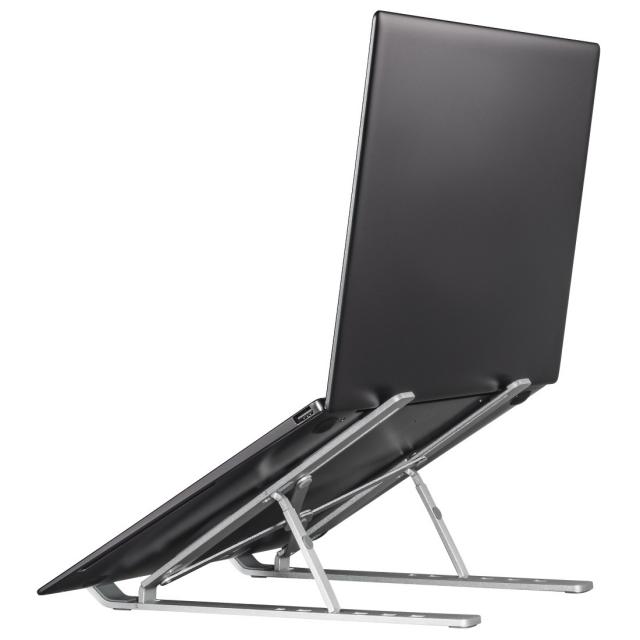 Hama Aluminium Notebook Stand, Folding, Inclinable, up to 39 cm (15.4"), silver 