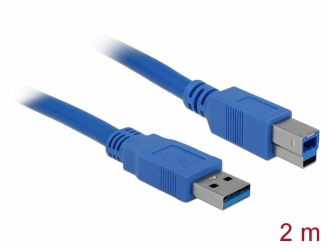 Кабел Delock USB-A - USB-B, 2m 