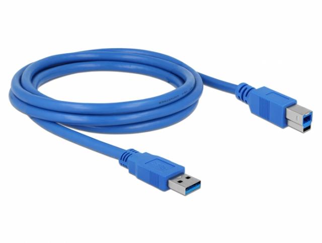 Кабел Delock USB-A - USB-B, 2m 