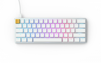 Mechanical Keyboard Glorious White Ice GMMK RGB Compact, Gateron Brown US Layout