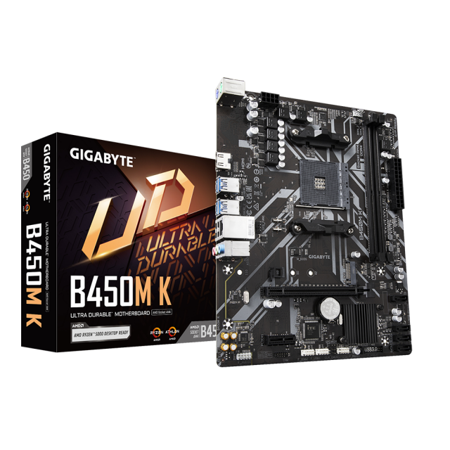 Дънна платка GIGABYTE B450M K Socket AM4 