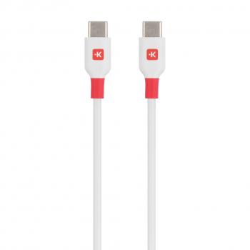 Кабел Skross, USB-C - USB-C 2.0 мъжко, 2.0 м, Бял