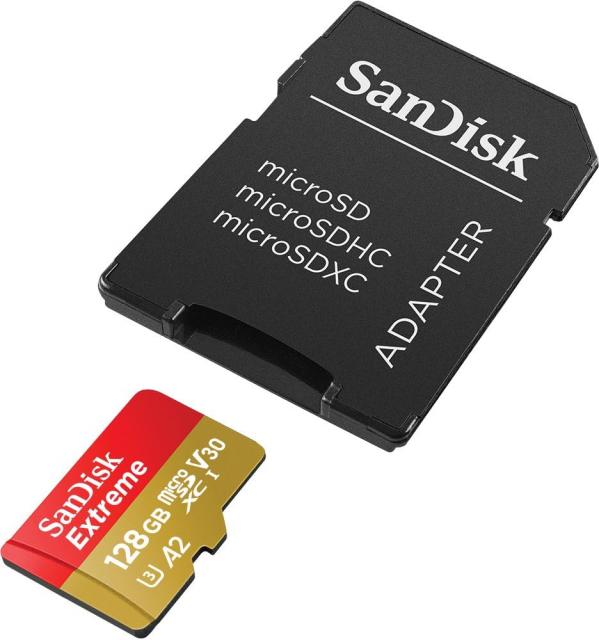 SanDisk 128GB Extreme MicroSDXC Card for Dash Cameras and Drones + SD Adapter + RescuePRO Deluxe 