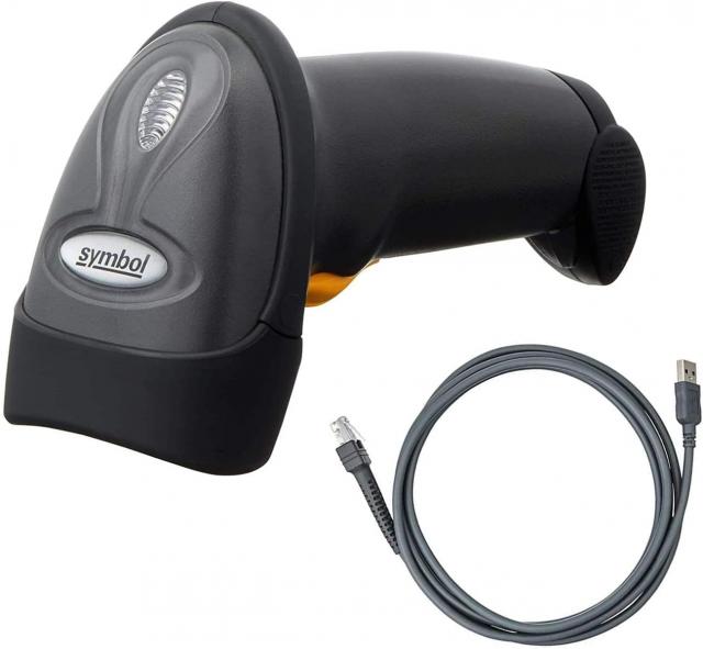 Symbol LS2208 Barcode Scanner With Cable and Stand 