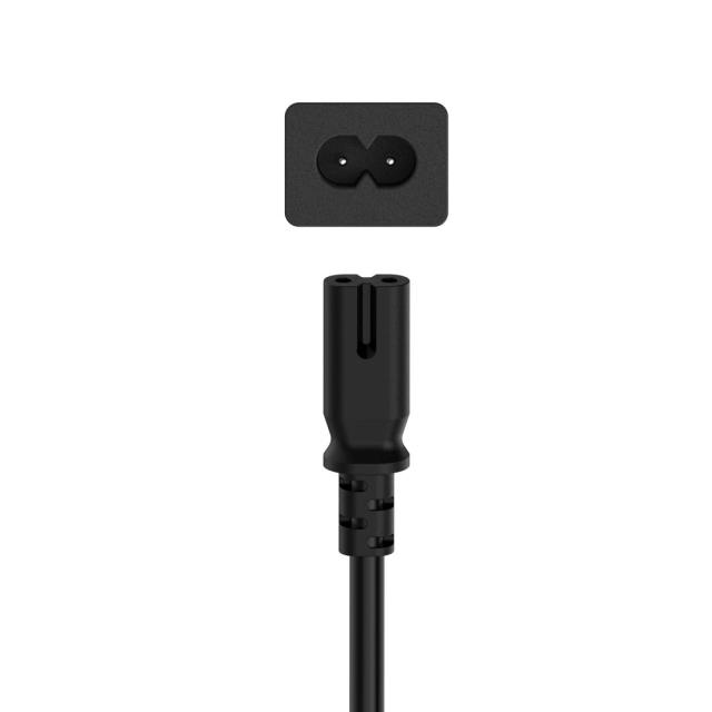 Захранващ кабел, Euro-plug, 2pin, 0.75м, 200731 