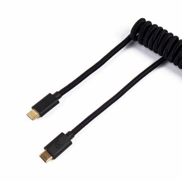 Cable Keychron Coiled Aviator Custom USB Cable, USB-C - USB-C, Black 