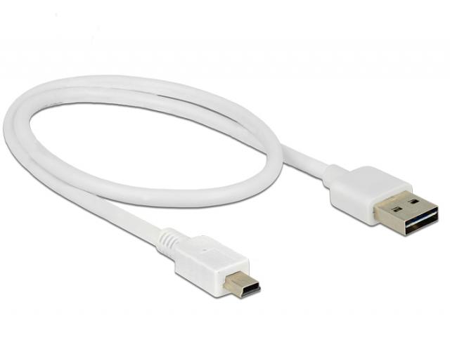 Кабел DeLock EASY, USB 2.0 Type-A мъжко > USB 2.0 Type Mini-B мъжко 0.5 m 