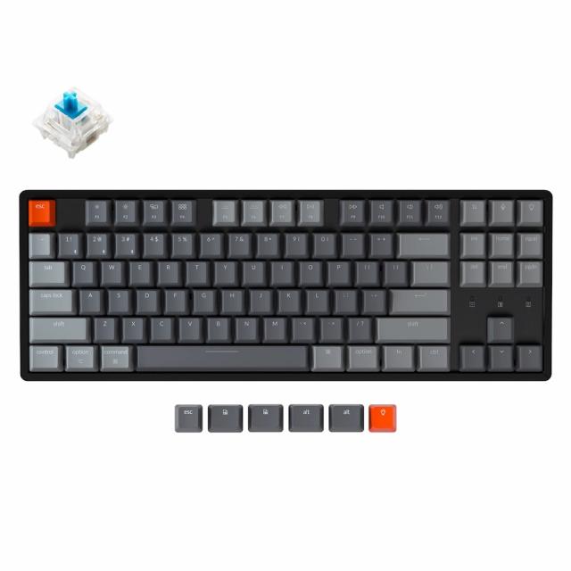 Mechanical Keyboard Keychron K8 Aluminum Hot-Swappable TKL Gateron Blue Switch RGB LED ABS 