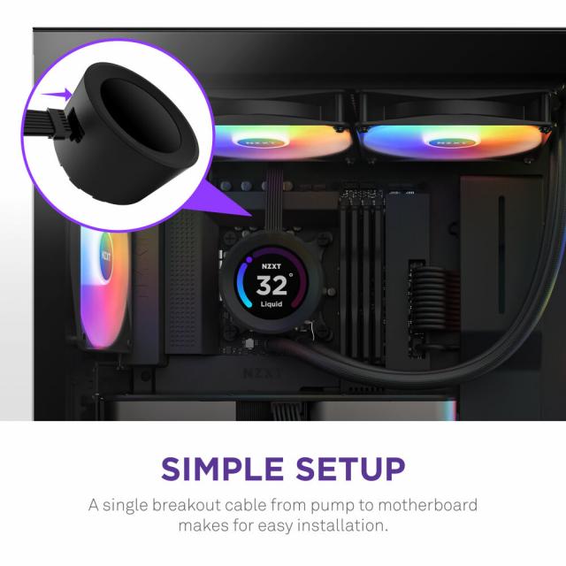 AIO Liquid Cooler NZXT Kraken Elite RGB 280 Black, Customizable LCD Display 