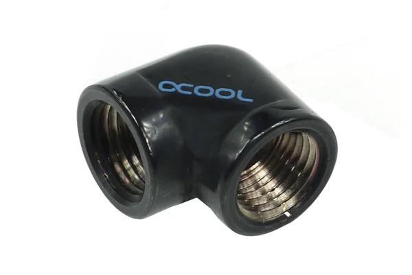 L-конектор Alphacool HF, Вътрешна резба G1/4 - G1/4, 90°, Черен мат 