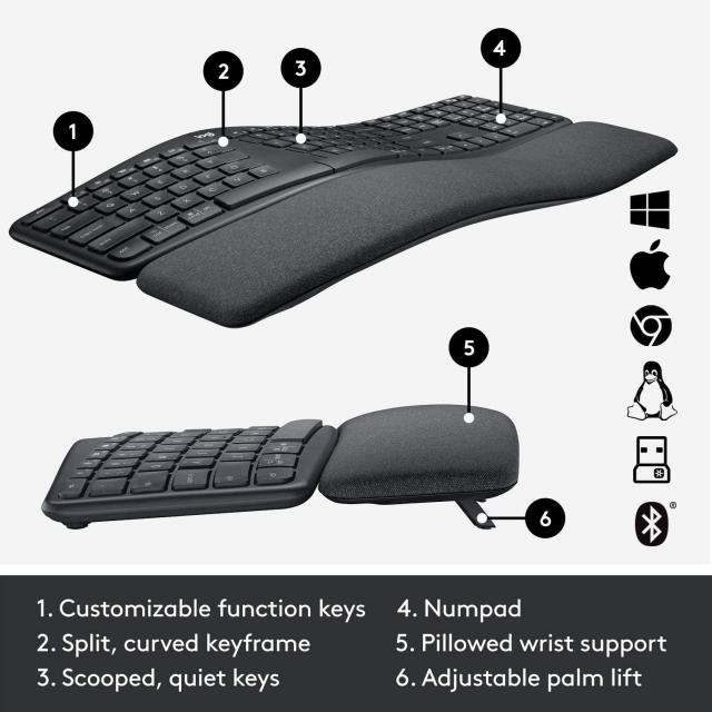 Wireless Keyboard Logitech ERGO K860 