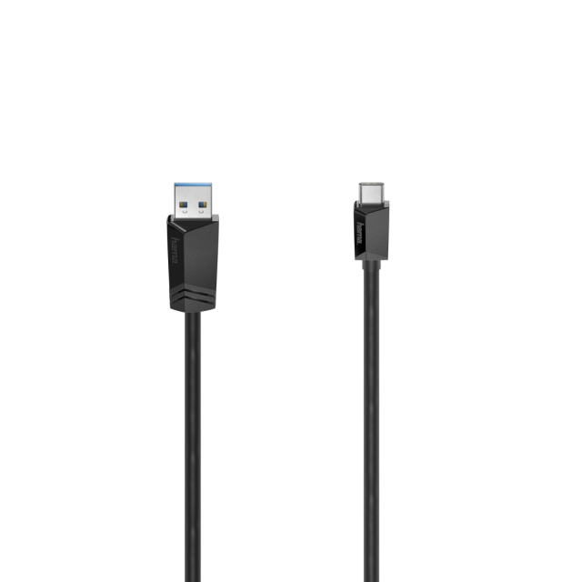 Кабел HAMA USB-C мъжко-USB-A мъжко, USB 3.2 Gen 1, 5Gbit/s, 0.25 м., Черен 