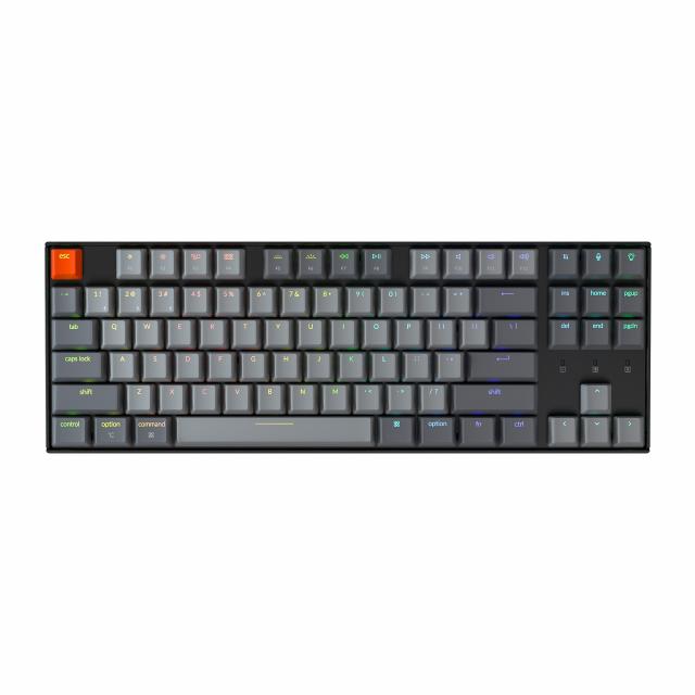 Mechanical Keyboard Keychron K8 TKL Hot-Swappable Gateron Brown Switch RGB LED Plastic Frame 