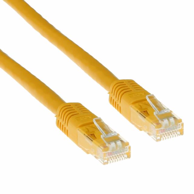 Yellow 1.5 meter U/UTP CAT6 patch cable with RJ45 connectors 