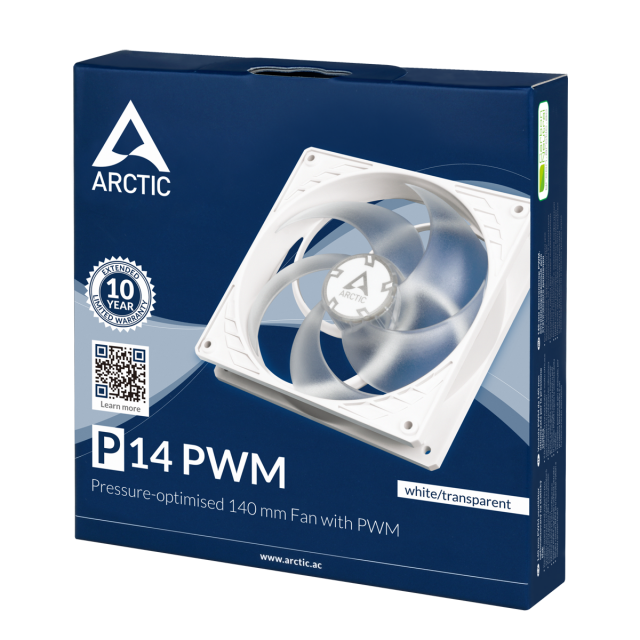 Fan ARCTIC P14 PWM White/Transparent 