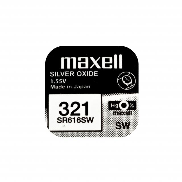 Бутонна батерия сребърна MAXELL SR616 SW /321/  1.55V 