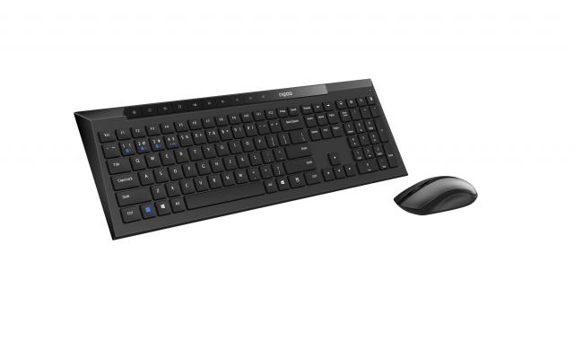 Wireless Keyboard Set RAPOO 8210M, Multi mode, Black 