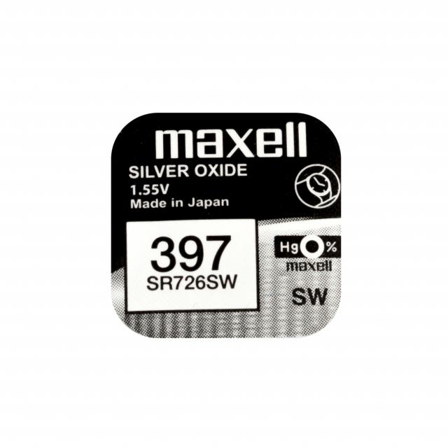 Бутонна батерия сребърна MAXELL SR726 SW /AG2/ 397/, 1.55V 