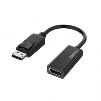 Адаптер HAMA, DisplayPort мъжко - HDMI женско, Ultra HD, 4K, Черен