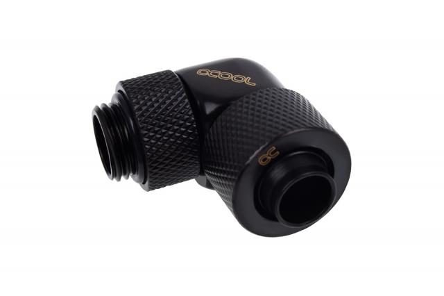 Фитинг Alphacool Eiszapfen, Удължител, 90°, 13/10mm, G1/4, Черен мат 