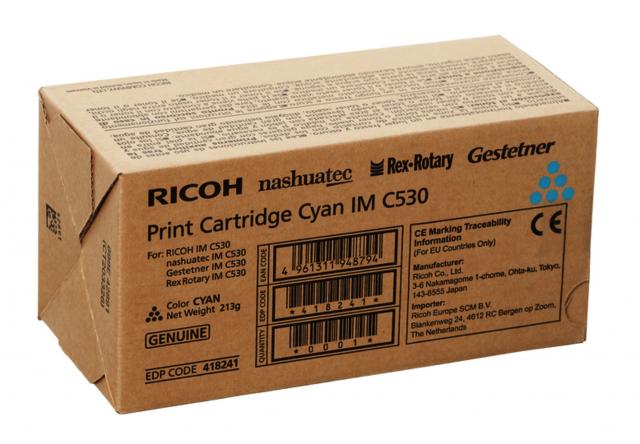 Toner Cartridge RICOH IM C530,18000 p, Cyan 