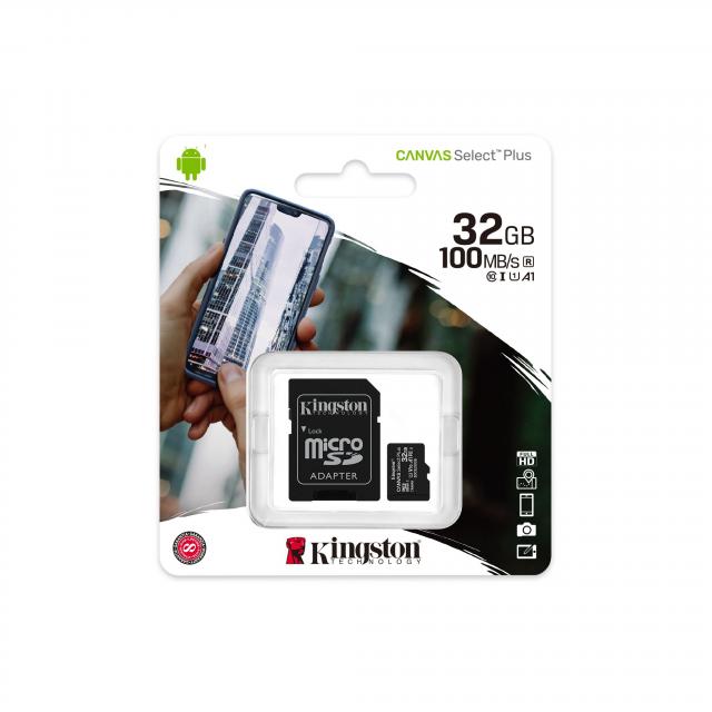 Карта памяти kingston canvas select plus microsdhc 32 гб sdcs2 32gbsp