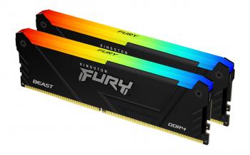 Memory Kingston FURY Beast Black RGB 16GB(2x8GB) DDR4 2666MHz KF426C16BBK2/16